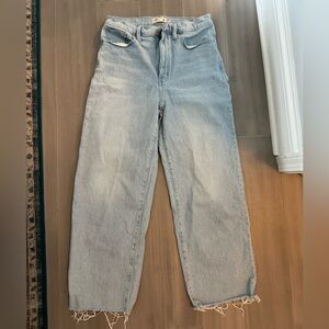 Madewell Tall Perfect Vintage Wide-Leg Crop Jean - Ward Wash - Raw-Hem Edition